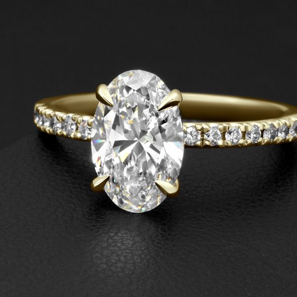 Sleek Elongated Oval Diamond Ring