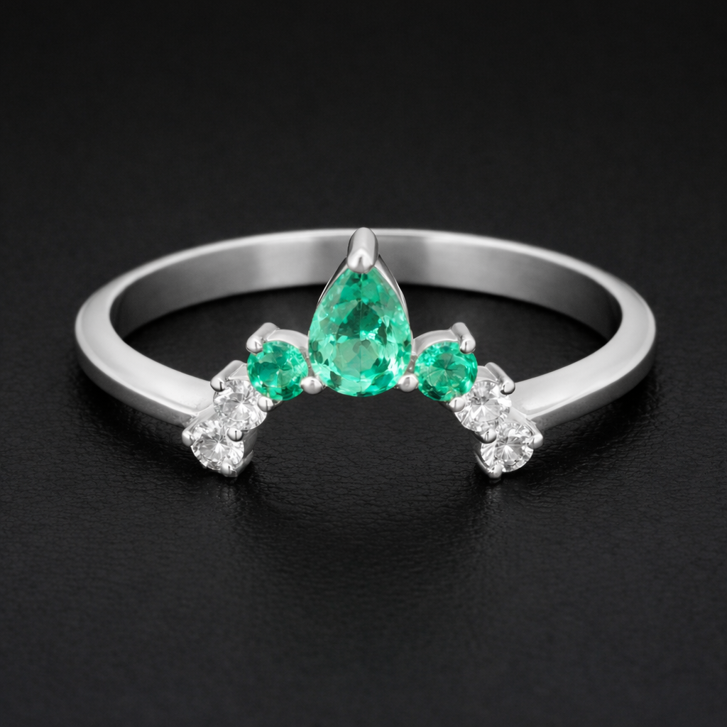 Pear-Shaped Gemstone Band