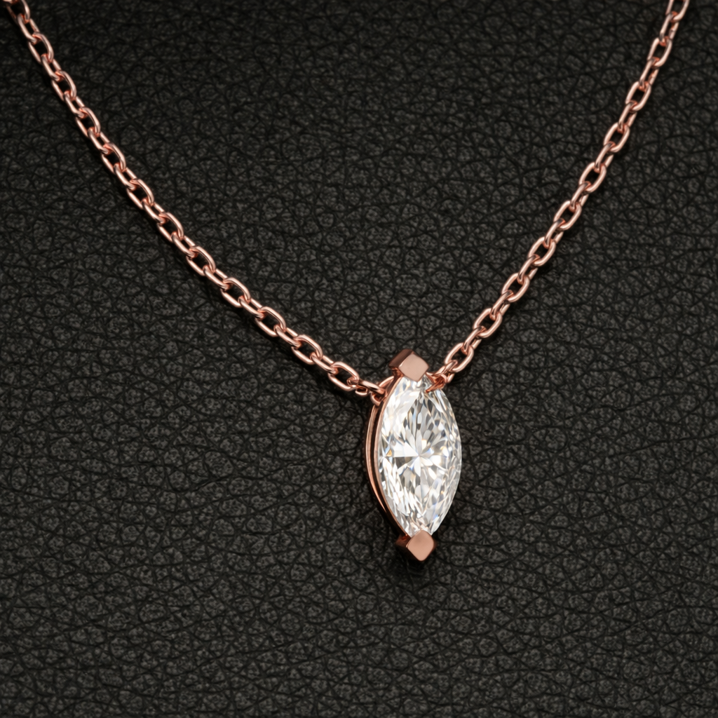 Refined Marquise-Cut Diamond Pendant