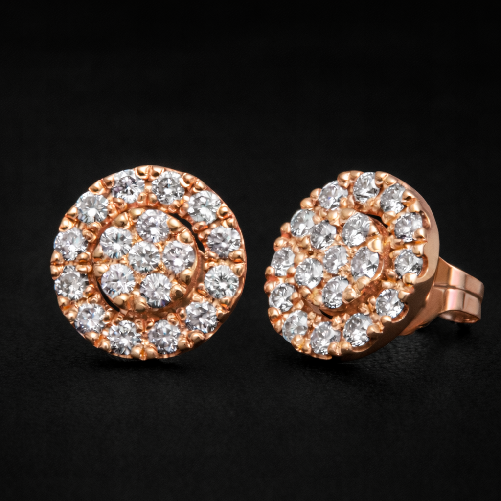 Elegant Round Shape Diamond Earrings